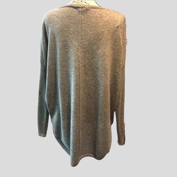 Cashmere Reversible Easy V-Neck Gray Sweater Size S/M - Picture 5 of 9